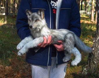 Realistische pluche wolf portret pluche verzamelobject speelgoedreplica voor huisdieren met fotorealistisch speelgoed realistische knuffels AANGEPASTE