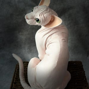Sphynx cat replica, Realistic cat, Plush toy, Pet Portrait, Soft sculpture, Realistic Plush, OOAK
