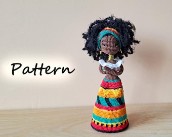 Pattern African Doll, Pattern Crochet African Doll, Pattern Black Doll