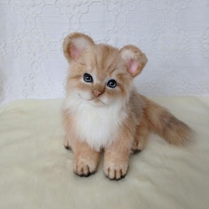 Realistic plush portrait of kitten plush collectible pet toys replica for Pets with photo realistic toys realistic stuffed animals. SOLD