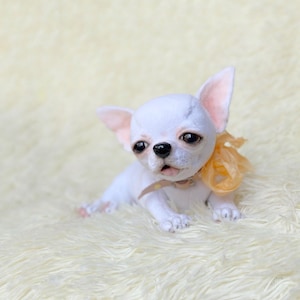 MADE TO ORDER white chihuahua puppy realistic toy