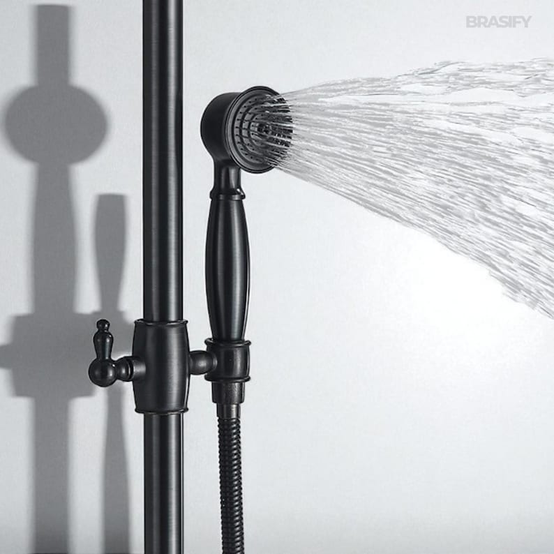 Black Bronze Shower Faucet System , Antique Brass Outdoor-indoor Shower ...