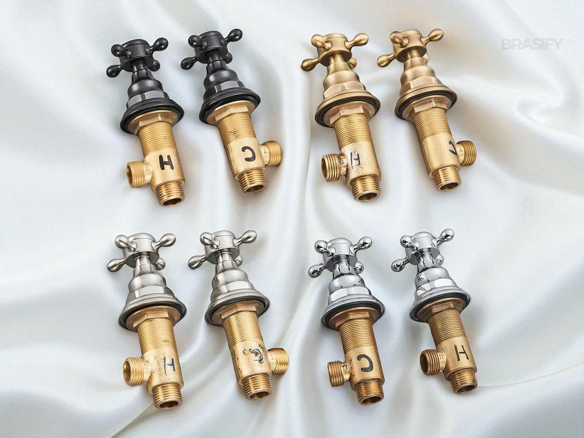 Brass Faucet Handles , Hot & Cold Mixer Valves for Indoor/Outdoor Use