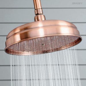 Copper Rainfall Shower Head , 8-Inch Solid Copper, Indoor/Outdoor