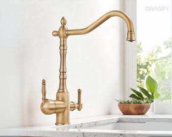 Purified Water Kitchen Faucet – Antique Brass Tap for Drinking & Daily Use