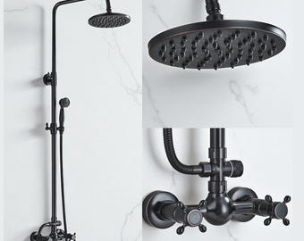 Black Bronze Shower System , Bathroom Rainfall Faucet , Indoor/Outdoor