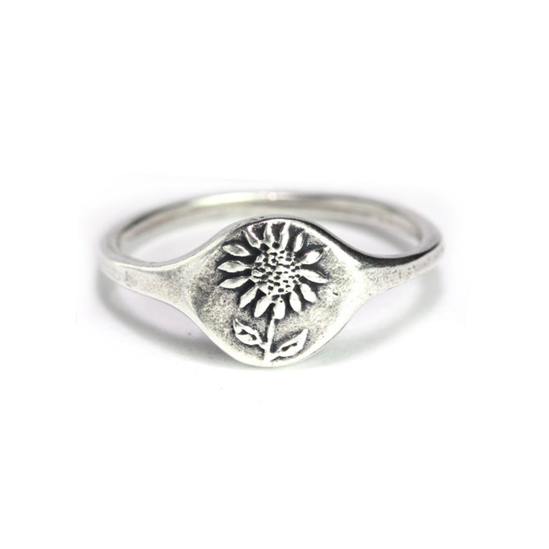 Handmade Sunflower Ring, Botanical Ring, Wildflower Ring, Nature ...