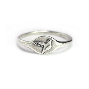 Handmade Hummingbird Ring, Nature Ring, Bird Ring, Sterling silver ring, Bronze Jewelry, 14K Gold Ring