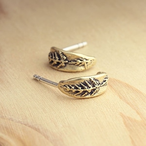 Handmade Fern Earrings, Botanical Earrings, Wildflower Earrings, Nature Jewelry, Silver Jewelry, Bronze Jewelry
