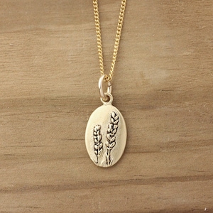 Collier lavande fait main, collier botanique, collier de fleurs sauvages, bijoux nature, bijoux en argent, bijoux en bronze
