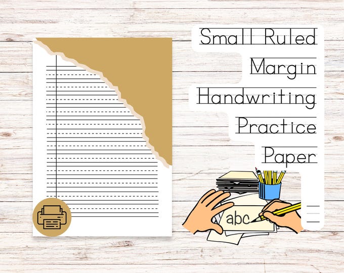 2 Printable Lined Handwriting Paper Red Bottom, Blue Top, Writing ...