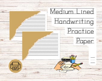 Medium Lined Handwriting Practice Paper – Kids Penmanship (PDF)