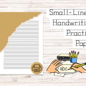 Small -Lined Handwriting Paper Printable Kids Lined PaperPractice Writing Paper PenmanshipPaper Writing Practice Worksheet Handwritingsheet
