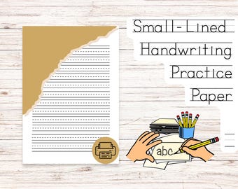 Kids Handwriting Practice Paper - Small Lined Penmanship (PDF)
