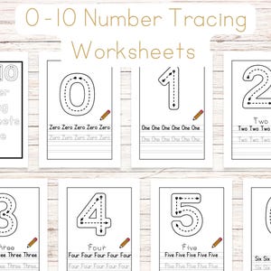 0-10 Number Tracing Worksheets traceable numbers preschool Kindergarten worksheets  Printable Numbers Handwriting Practice learning numbers