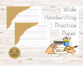 Wide-Lined Handwriting Practice Paper: Penmanship Worksheet (PDF)