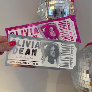 Personalised Foil Concert Gig Artist Band Show Ticket - Birthday, Anniversary Gift