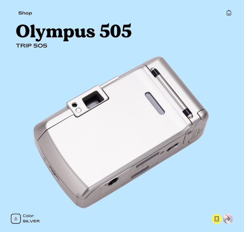 Olympus trip 505 silver | compact 35mm film camera | point and shoot | tested working | vintage camera | film photography gift image 5