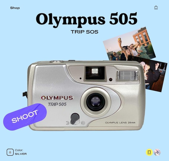 Olympus trip 505 silver | compact 35mm film camera | point and shoot | tested  working | vintage camera | film photography gift