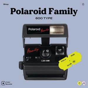 Typ Polaroid 600, aparat natychmiastowy, rodzina Polaroid, aparat retro vintage, prezent dla fotografa