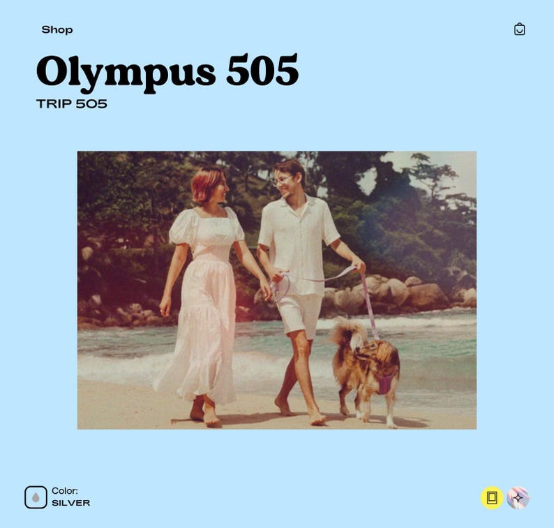 Olympus trip 505 silver | compact 35mm film camera | point and shoot | tested working | vintage camera | film photography gift image 9