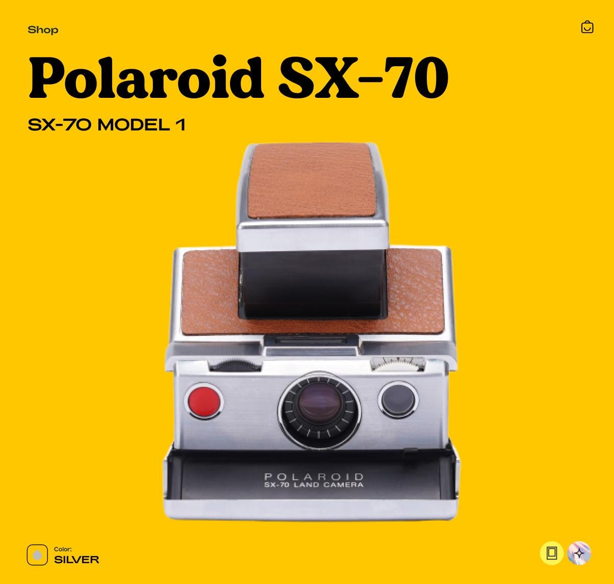 Polaroid SX-70 Model 1 — Silver Vintage Folding SLR Instant Camera