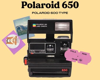 Polaroid 650 instant film camera, vintage polaroid 600 series, tested & working