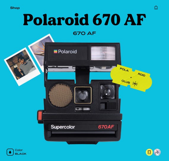 ヴィンテージ ポラロイド 670 インスタントカメラ | ソナーオート 