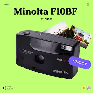 Minolta f10bf 35mm film camera | point and shoot | tested & working | vintage compact camera | retro photography | beginner friendly