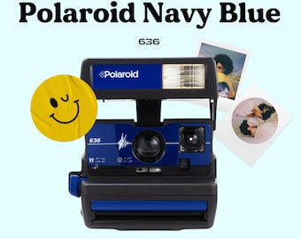 Polaroid 600 blue pulse 636 instant film camera – vintage retro camera – works with 600 film – gift for collectors & photography lovers
