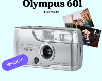 Olympus Trip 601 / cámara vintage de película de 35 mm / apuntar y disparar / probada en funcionamiento / lente zoom / cámara retro para amantes de lo analógico