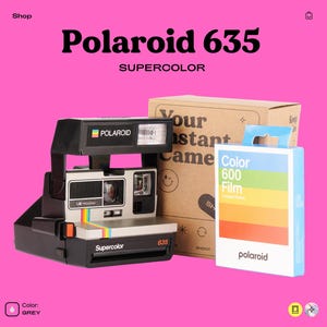 Polaroid 600 rainbow se instant camera – vintage 635 film camera, retro style, built-in flash, fully refurbished, perfect gift idea