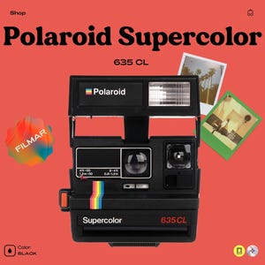 Aparat natychmiastowy Polaroid Rainbow 635 cl – klasyczny tęczowy design – kompatybilny z filmem 600 – fotografia retro – idealny prezent dla kolekcjonerów