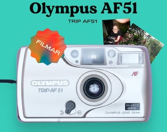 Olympus af 51 35mm film camera | vintage point and shoot | built-in flash | autofocus compact camera