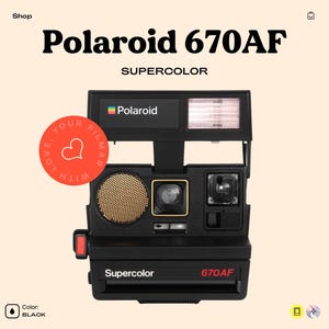 ポラロイド 670 AF、ポラロイド 600型ランドカメラ、ソナーオートフォーカス 660 インスタントフィルム、アナログカメラ、ビンテージカメラ、インスタントカメラ