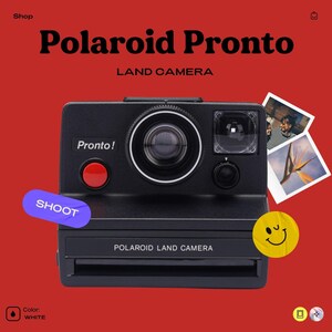 Polaroid pronto land camera - vintage instant film camera for sx-70 film - retro photography gift - classic 1970s collectible camera