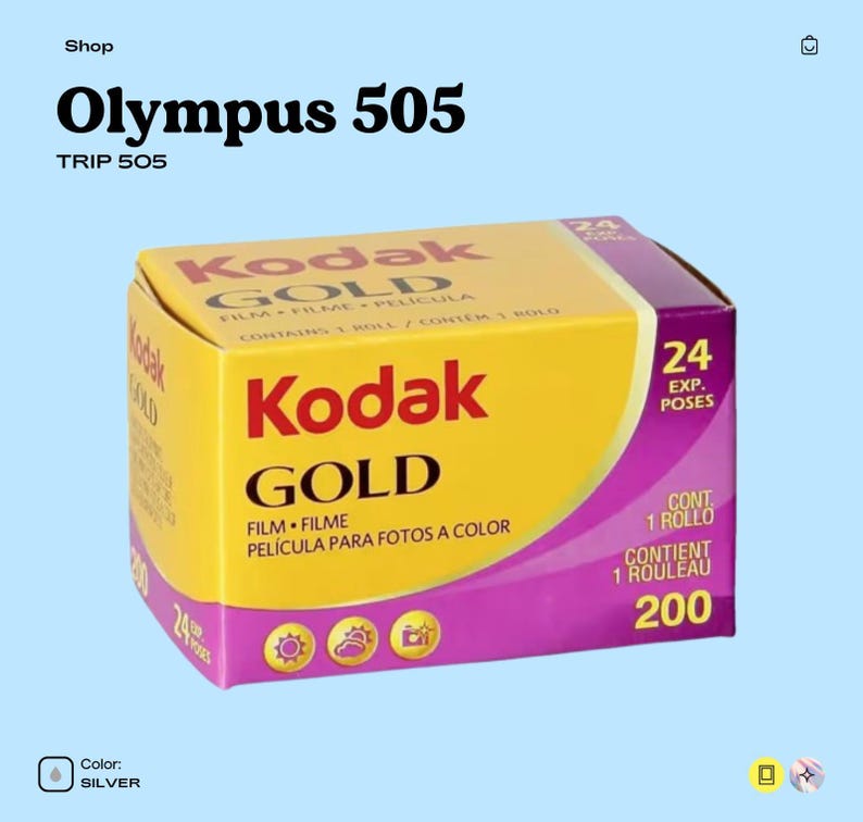 Olympus trip 505 silver | compact 35mm film camera | point and shoot | tested working | vintage camera | film photography gift image 6