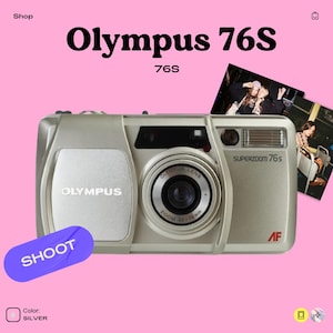 Olympus 76S Zoom 35mm Film Camera | Vintage Point  Shoot | Tested  Working | Compact Retro Camera for Analog Photography Lovers