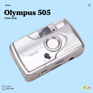 Olympus trip 505 silver | compact 35mm film camera | point and shoot | tested working | vintage camera | film photography gift image 4