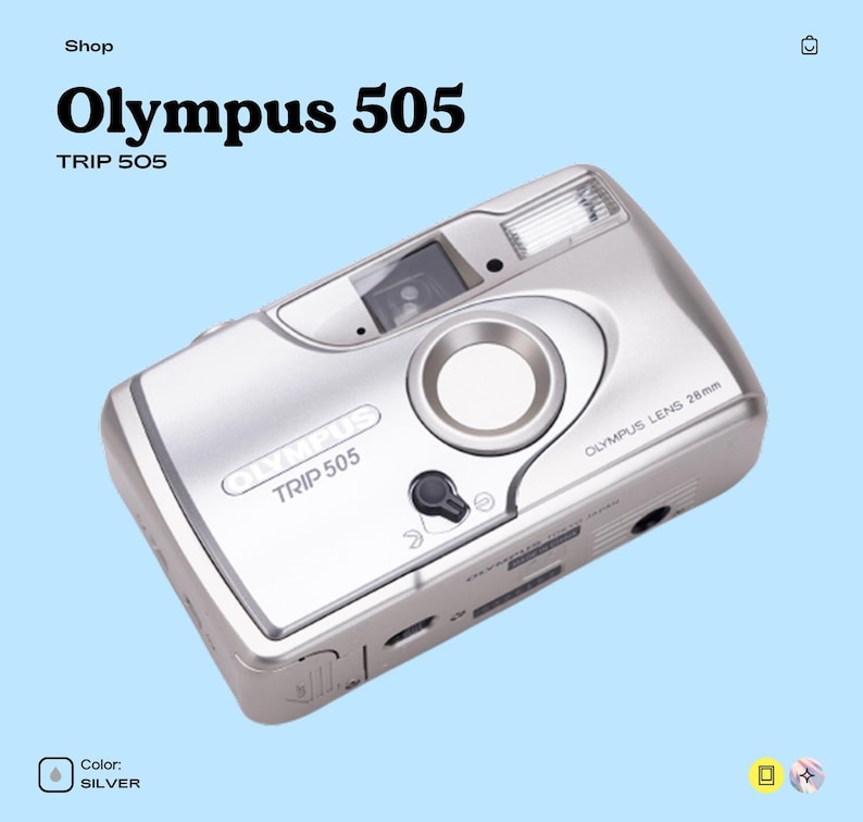 Olympus trip 505 silver | compact 35mm film camera | point and shoot | tested working | vintage camera | film photography gift image 4