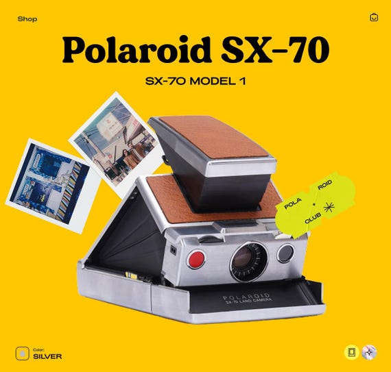 Polaroid SX-70 Model 1 — Silver Vintage Folding SLR Instant Camera