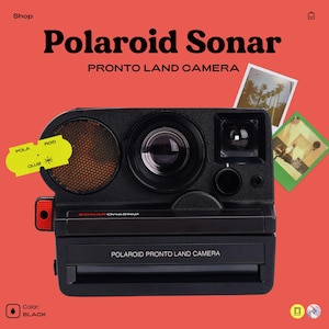 Polaroid sonar pronto land camera - vintage instant camera with sonar autofocus, manual controls sx-70 film compatibility retro photography