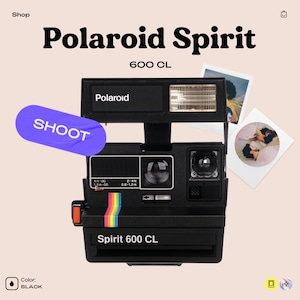 Vintage polaroid 600 cl spirit instant film camera | 90s rainbow retro polaroid 600 type film camera | classic instant photography