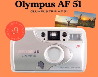 Olympus trip af 51 35mm film camera compact point-and-shoot with autofocus, built-in flash, and automatic features for easy film photography