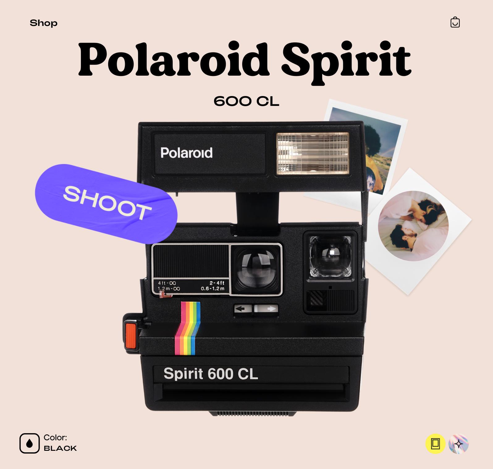 Vintage Polaroid 600 Cl Spirit Instant Film Camera 90s Rainbow