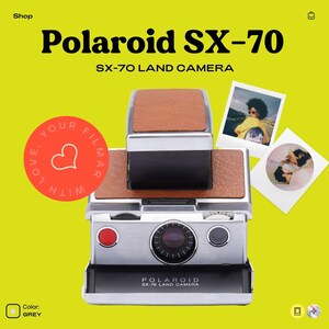 Polaroid sx-70 land camera -vintage folding instant slr camera with manual focus, retro design, sx-70 film compatibility instant photography