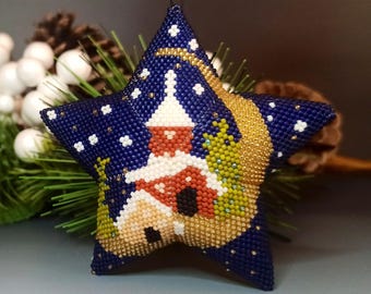 PDF Perlenanleitung & -muster - 3D Peyote Stern «Weihnachten» mit Grundanleitung