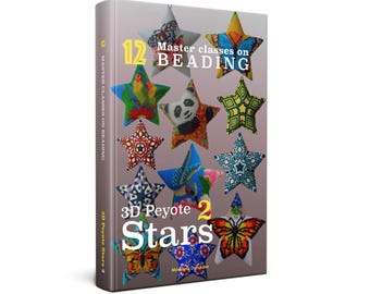 12 Meisterklasse Perlen + Basic Tutorial (Hardcover, A4) «3D Peyote Sterne» Buch #2