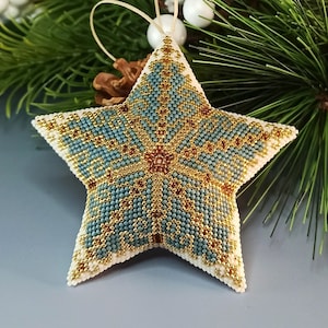 PDF Beading Tutorial & Pattern - 3D Peyote Star «Sahara» com Tutorial Básico