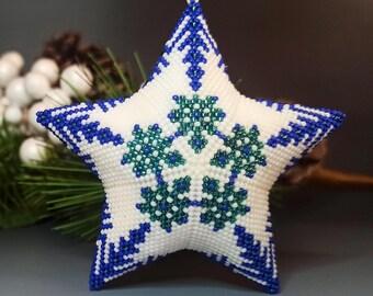 PDF Perlenanleitung & -muster - 3D Peyote Stern «Schneeflocke» mit Grundanleitung